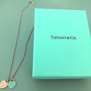 Tiffany mini double heart necklace.